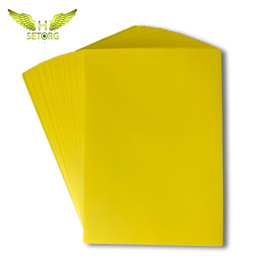 talgh-sahafi-zard-3 طلق صحافي پ پ پرگه زرد 350 ميكرون A4 - Image 1