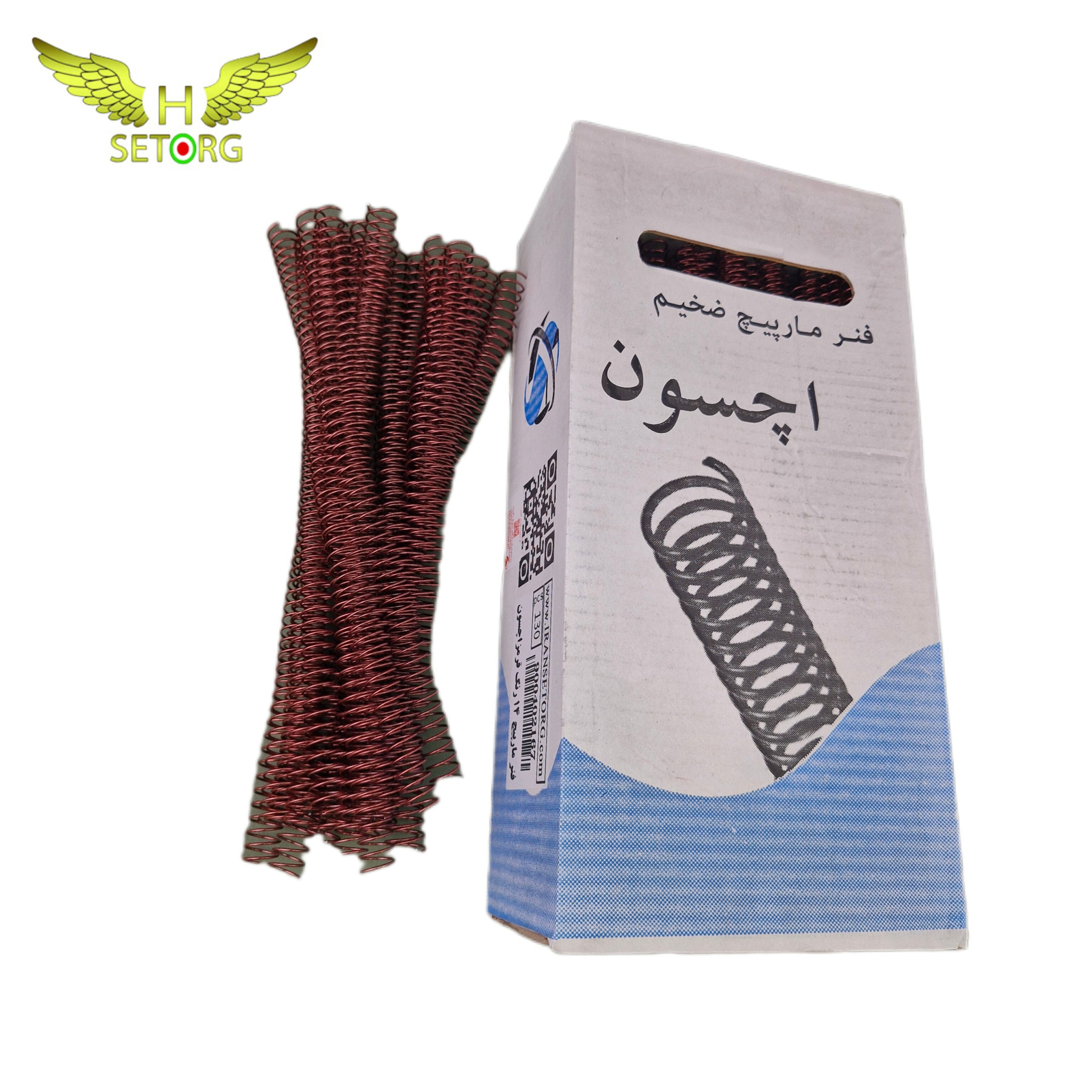 InShot_20260711_012304537 فنر صحافی مارپیچ سایز 14 قرمز بسته 130 عددی - Image 1