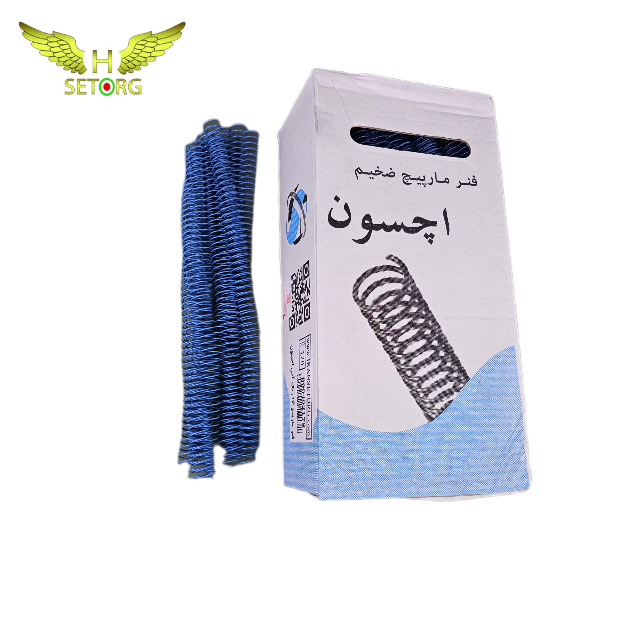 InShot_20260715_173639293 فنر صحافی مارپیچ سایز 16 آبی بسته 120 عددی - Image 1
